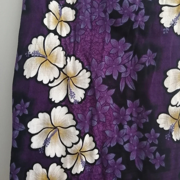 Hilo Hattie Hawaiian Purple Hibiscus Flower Sarong Wrap Skirt Adjustable XS - Picture 12 of 14